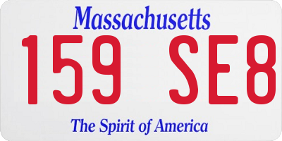 MA license plate 159SE8