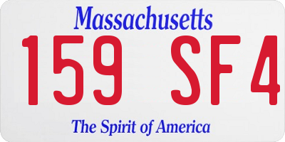 MA license plate 159SF4
