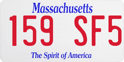 MA license plate 159SF5