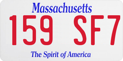 MA license plate 159SF7