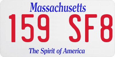 MA license plate 159SF8