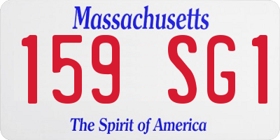 MA license plate 159SG1