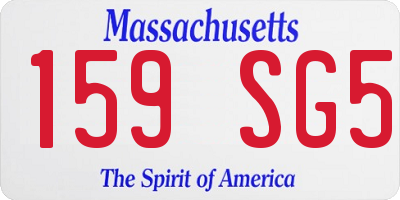 MA license plate 159SG5