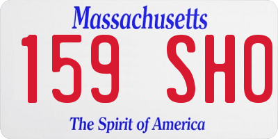 MA license plate 159SH0