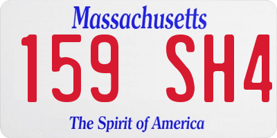 MA license plate 159SH4
