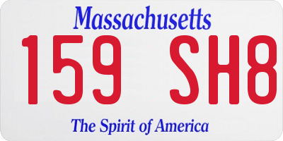 MA license plate 159SH8