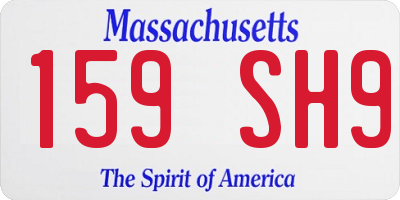 MA license plate 159SH9