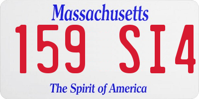 MA license plate 159SI4