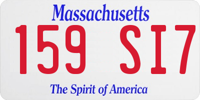 MA license plate 159SI7
