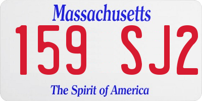 MA license plate 159SJ2