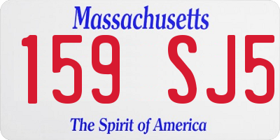 MA license plate 159SJ5