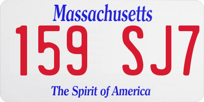 MA license plate 159SJ7