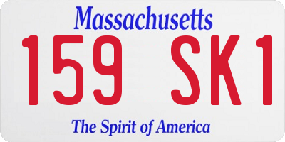 MA license plate 159SK1