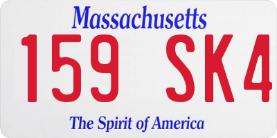 MA license plate 159SK4