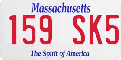 MA license plate 159SK5