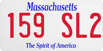 MA license plate 159SL2