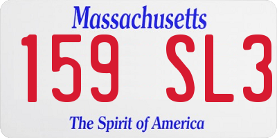 MA license plate 159SL3