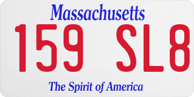 MA license plate 159SL8
