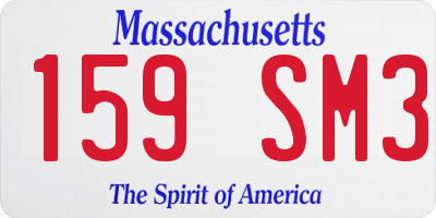 MA license plate 159SM3