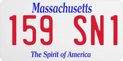 MA license plate 159SN1