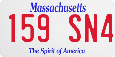 MA license plate 159SN4