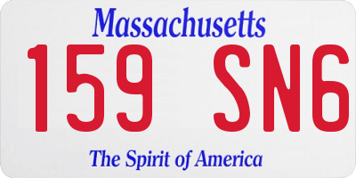 MA license plate 159SN6