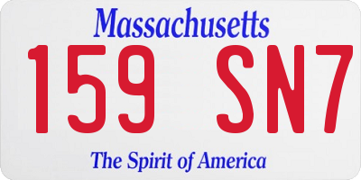 MA license plate 159SN7