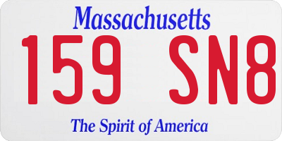 MA license plate 159SN8