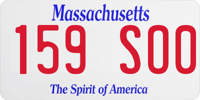 MA license plate 159SO0