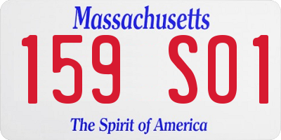 MA license plate 159SO1