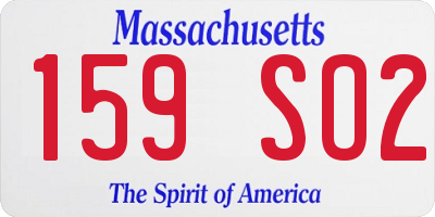 MA license plate 159SO2