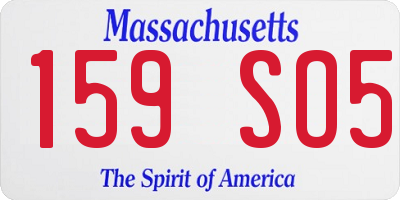 MA license plate 159SO5
