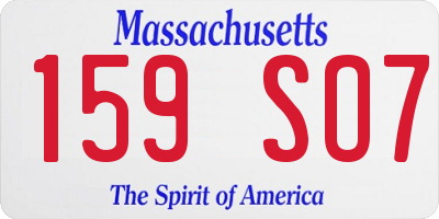 MA license plate 159SO7