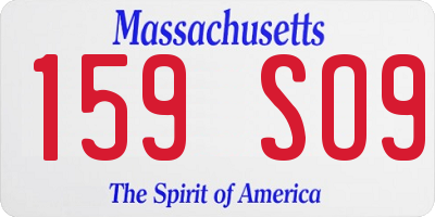 MA license plate 159SO9