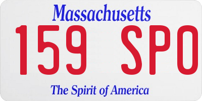 MA license plate 159SP0