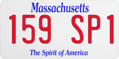 MA license plate 159SP1