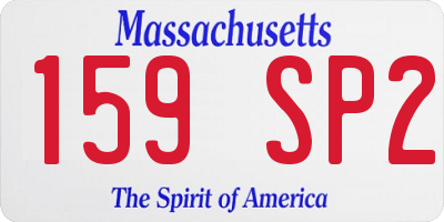 MA license plate 159SP2