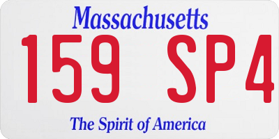 MA license plate 159SP4