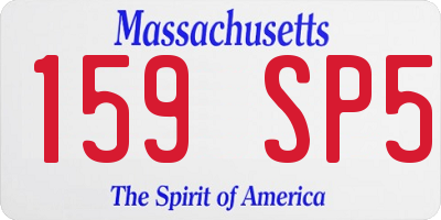 MA license plate 159SP5