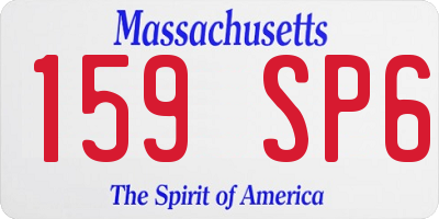 MA license plate 159SP6