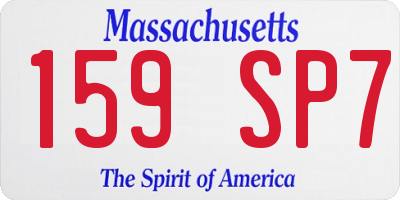 MA license plate 159SP7