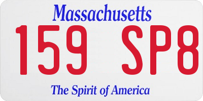 MA license plate 159SP8