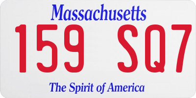 MA license plate 159SQ7