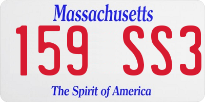 MA license plate 159SS3
