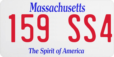 MA license plate 159SS4