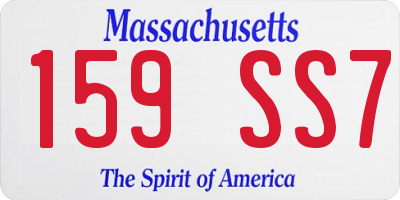 MA license plate 159SS7