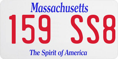 MA license plate 159SS8