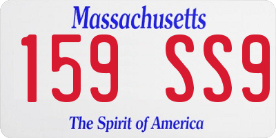 MA license plate 159SS9