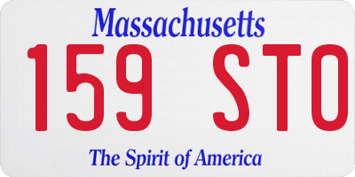 MA license plate 159ST0