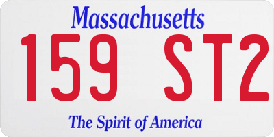 MA license plate 159ST2